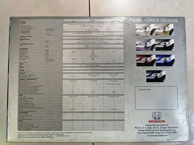 Second-Gen Honda City Brochure