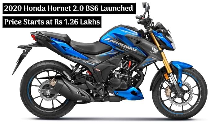 2020 Honda Hornet 2.0 BS6 Launched in India; Price Starts at Rs 1.26 Lakhs