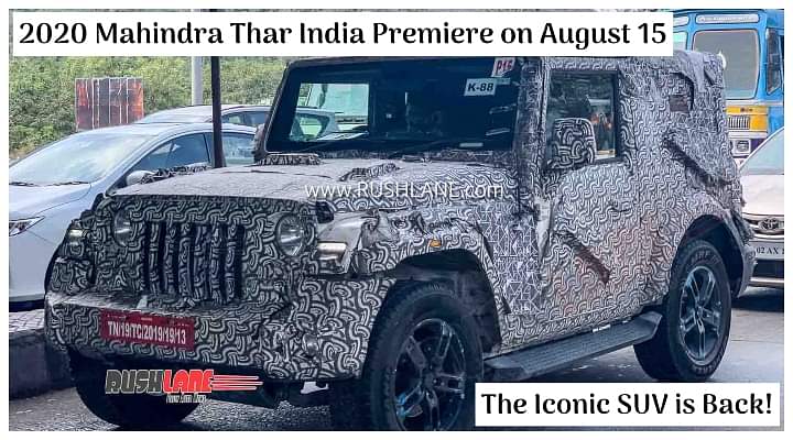 2020 Mahindra Thar India Premiere on August 15 - The Iconic SUV is Back!