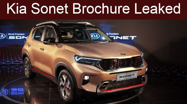 Kia Sonet Brochure Leaked Ahead Of Launch - Check All Features and Specs Here
