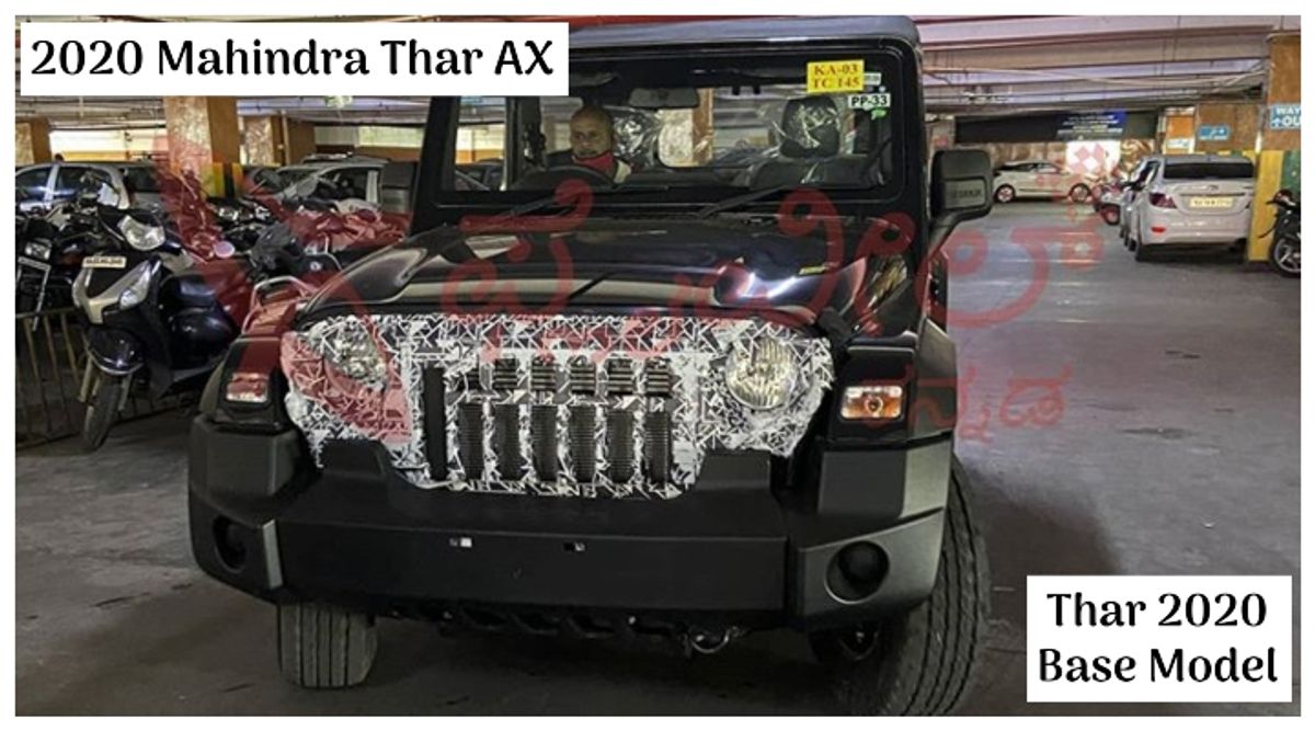 2020 Mahindra Thar AX Base Model Spied For The First Time - All Details 2020 Mahindra Thar AX Base Model Spied For The First Time - All Details