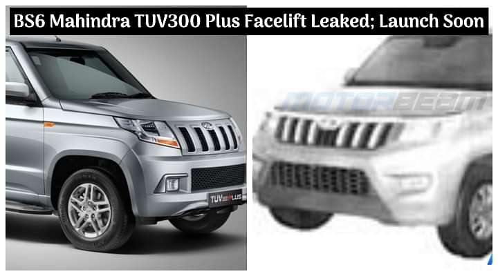 BS6 Mahindra TUV300 Plus Facelift Leaked; Launch Soon