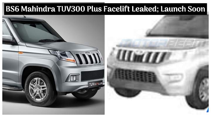 BS6 Mahindra TUV300 Plus Facelift Leaked; Launch Soon