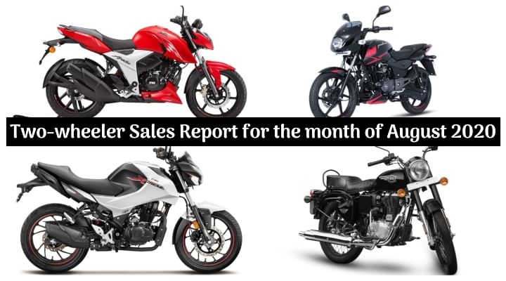 Two-wheeler Sales August 2020 - All OEMs Sales Figures; Hero, Honda, TVS, Bajaj, etc