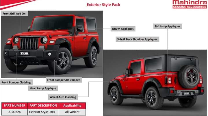 Mahindra Thar Accessories Brochure Leaked - Gets a Ton of Options!