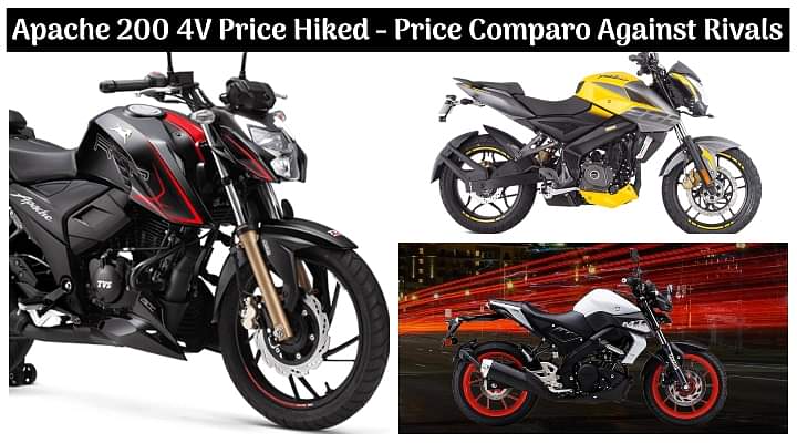 2020 TVS Apache RTR 200 4V BS6 Price Hiked - New Price List Compared Against Rivals!