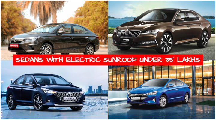 Best Sedans in India With Electric Sunroof Under 35 lakhs - Honda City to Skoda Superb