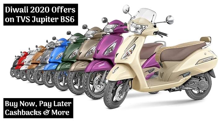 Diwali 2020 Offers on TVS Jupiter, Scooty Pep Plus, XL 100, Zest 110 - All Details