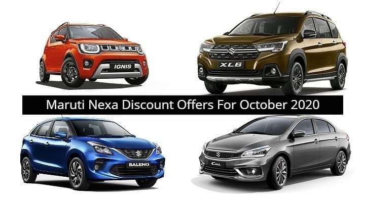 Maruti Nexa Offers Discount Worth Rs 72,000 For October 2020