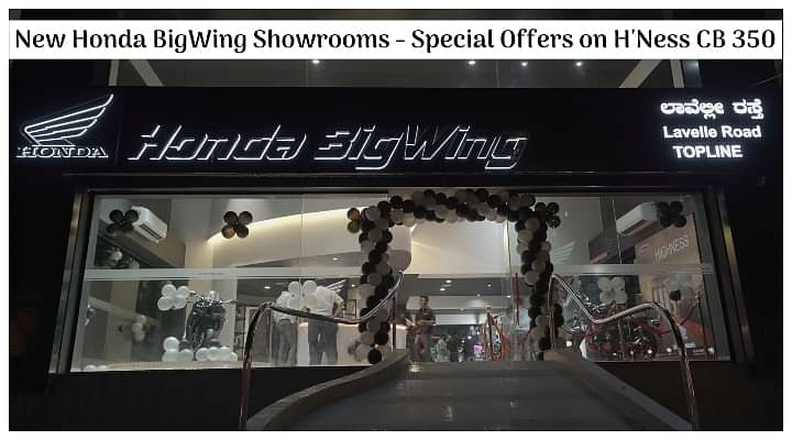 Honda Inaugurates Two New BigWing TopLine Showrooms in India; Special Finance Offers on H'Ness CB 350 - All Details