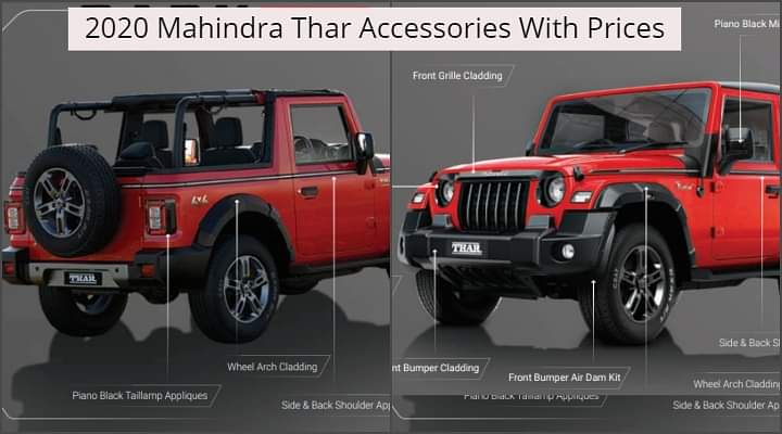 India Exclusive: 2020 Mahindra Thar Accessories With Their Prices Out