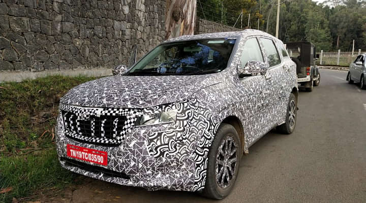 2021 Mahindra XUV500 near Production Model Spied With LED Lights And Alloys