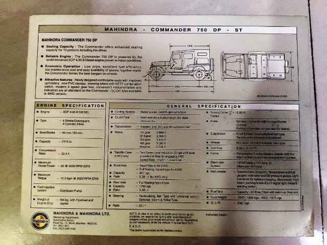 Mahindra Commander 750 ST