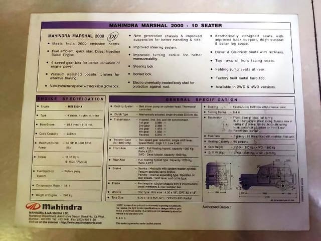 Mahindra Marshal Brochure