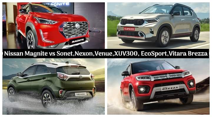 New 2020 Nissan Magnite vs Kia Sonet vs Tata Nexon vs Hyundai Venue vs Mahindra XUV300 vs Ford EcoSport vs Maruti Suzuki Vitara Brezza - The Ultimate Spec Comparo!