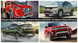New 2020 Nissan Magnite vs Kia Sonet vs Tata Nexon vs Hyundai Venue vs Mahindra XUV300 vs Ford EcoSport vs Maruti Suzuki Vitara Brezza - The Ultimate Spec Comparo!