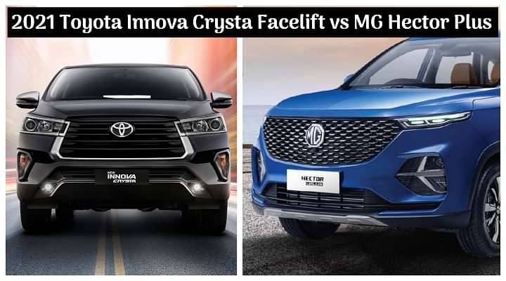 New 2021 Toyota Innova Crysta Facelift vs MG Hector Plus BS6 - Spec Comparison [Video]