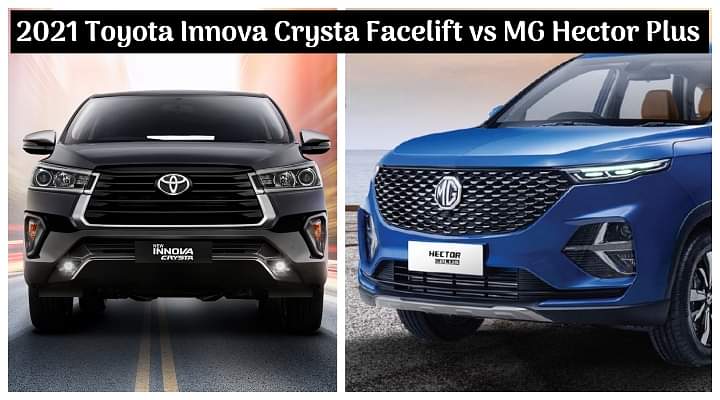 New 2021 Toyota Innova Crysta Facelift vs MG Hector Plus BS6 - Spec Comparison [Video]