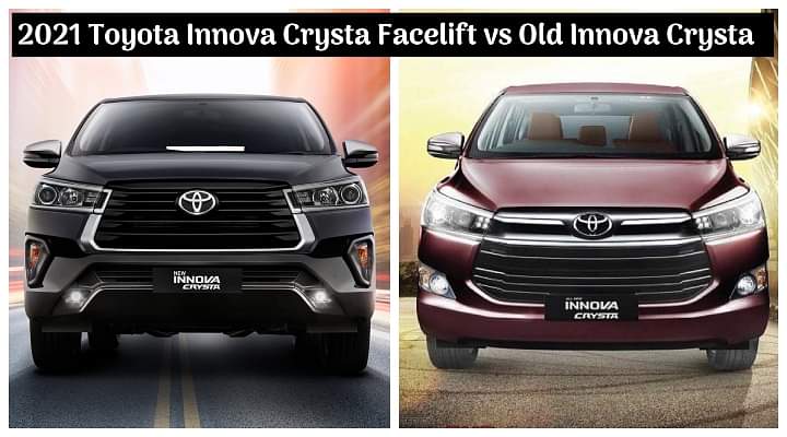 2021 Toyota Innova Crysta Facelift vs Old BS6 Innova Crysta; Variant-Wise Prices Compared - All Details