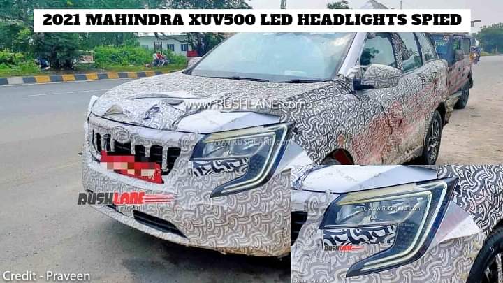 2021 Mahindra XUV500 Spied Again - Boomerang-Shaped LED Headlights
