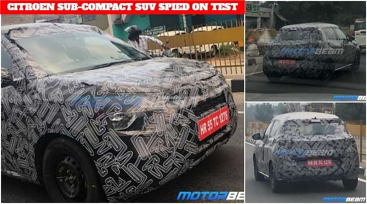 Citroen Sub-compact SUV Spied on Test in India Once Again