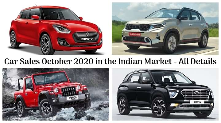 Car Sales October 2020 in the Indian Market - Sales Figures Of Maruti, Hyundai, Tata, Mahindra, Kia, etc.