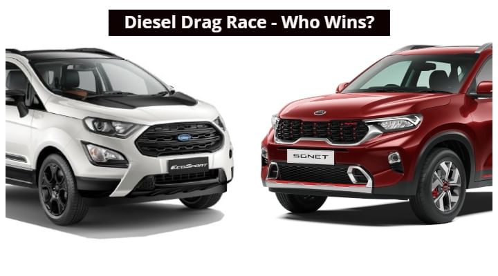Kia Sonet vs Ford Ecosport Diesel Drag Race - Who's The Boss? Video