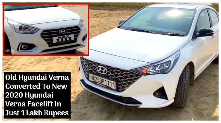 Old 2018 Hyundai Verna Converted To New 2020 Hyundai Verna Facelift In Just 1 Lakh Rupees [Video]