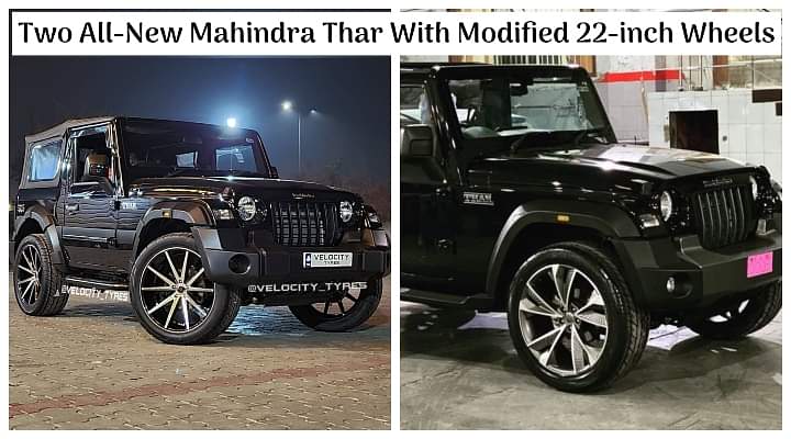 Two All-New 2020 Mahindra Thar Modified With Monstrous 22-inch Alloy Wheels - Have A Look!