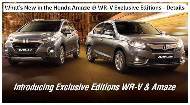 Check Out What's New in the 2020 Honda Amaze and WR-V Exclusive Editions - Details