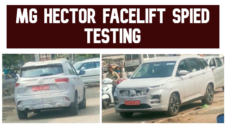 MG Hector Facelift Spied Testing - Gets New Front Fascia