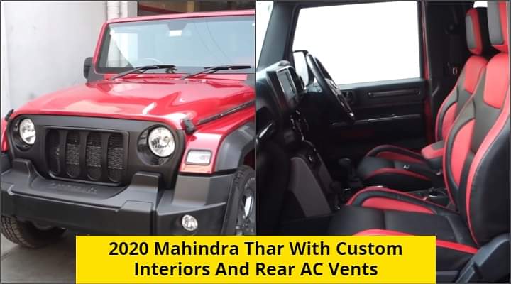2020 Mahindra Thar Interiors Modified: Now Gets Rear AC Vents And More