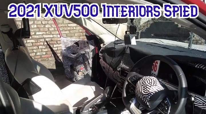 2021 Mahindra XUV500 Most Detailed Spy Shots - Interiors Revealed