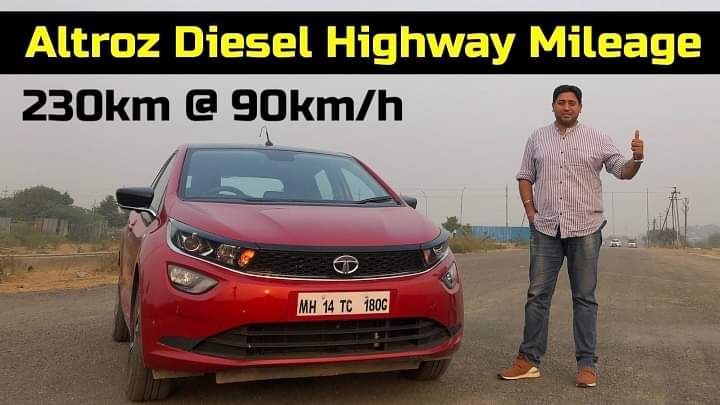 Tata Altroz Diesel Highway Mileage Is 27.41 Kmpl At 90 km/h - Video