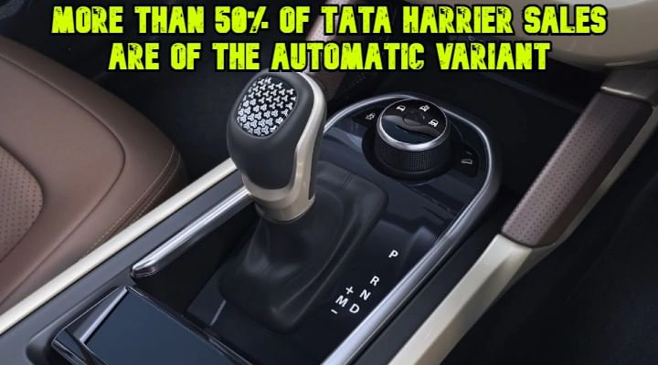 Tata Harrier Diesel Automatic Sales - More Than 50% Of Total Sales Tata Harrier Diesel Automatic Sales - More Than 50% Of Total Sales