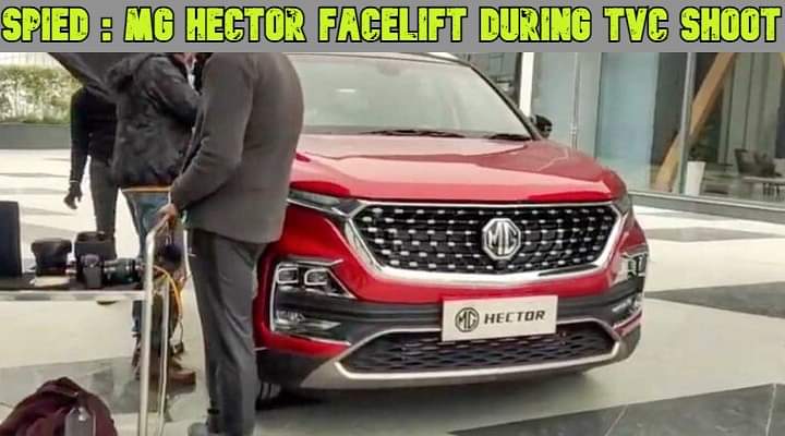 MG Hector Facelift Spied Undisguised During TVC Shoot - Launch Soon?