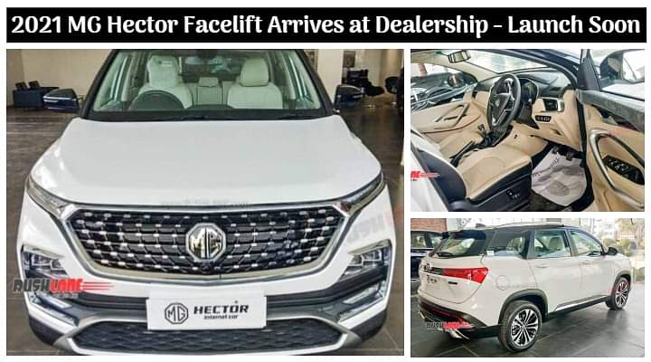 2021 MG Hector Facelift BS6 Spied at Dealership; Launch on January 7 - All Details