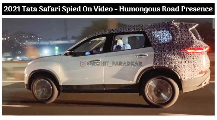 2021 Tata Safari Spied On Video Alongside Toyota Innova - Humongous Road Presence