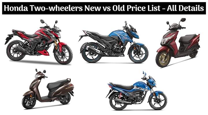 Honda Two-wheelers New vs Old Price List - All Scooters and Motorcycles Price Hiked