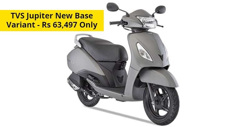 TVS Jupiter New Base Variant Price Starts At Rs 63K; Gets 2 Riding Mode