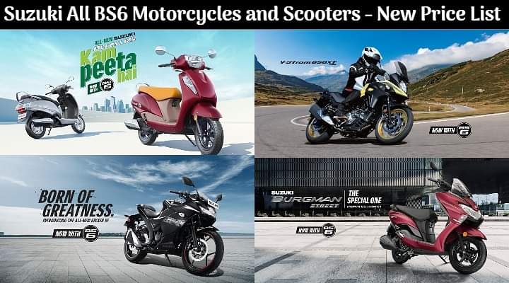 Suzuki All BS6 Motorcycles and Scooters Price Hiked - Check Out The New Price List