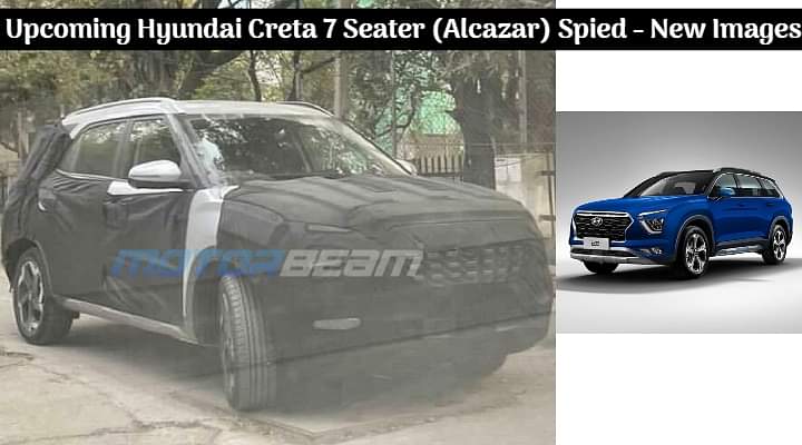 Upcoming Hyundai Creta 7 Seater (Alcazar) Spied on Test in India; New Images - What To Expect?