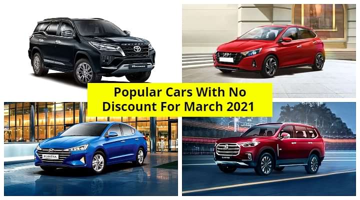 Cars With No Discount On Offer In March 2021 - Check It Out