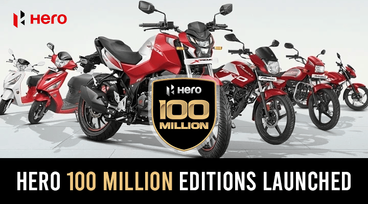 Hero MotoCorp Launches 100 Million Edition Of Its Motorcycles - Price Details