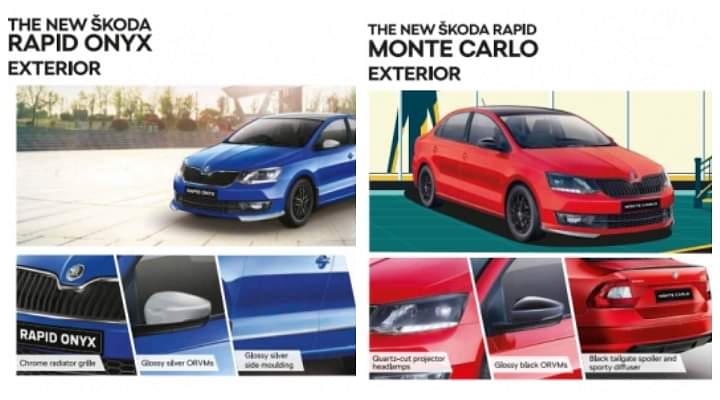 Skoda Rapid Onyx And Monte Carlo Get More Additions