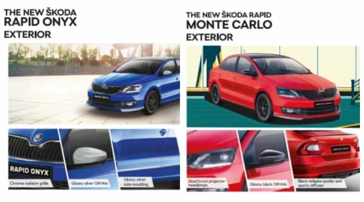 Skoda Rapid Onyx And Monte Carlo Get More Additions Skoda Rapid Onyx And Monte Carlo Get More Additions