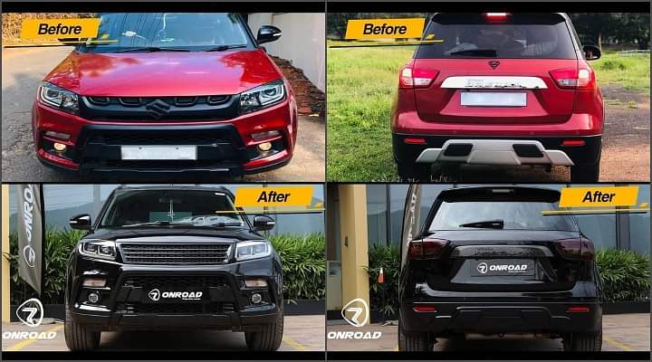 Modified Maruti Brezza Dark Edition Anyone? Before And After Pictures