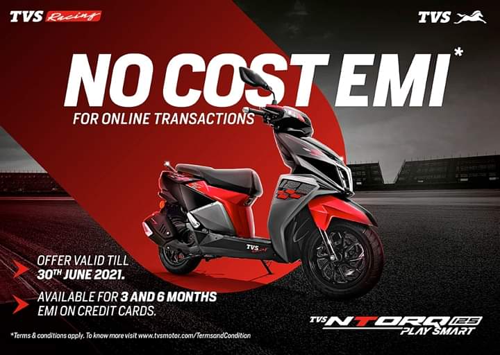 TVS NTorq 125 No Cost EMI Scheme Announced - Check Out All The Details Here
