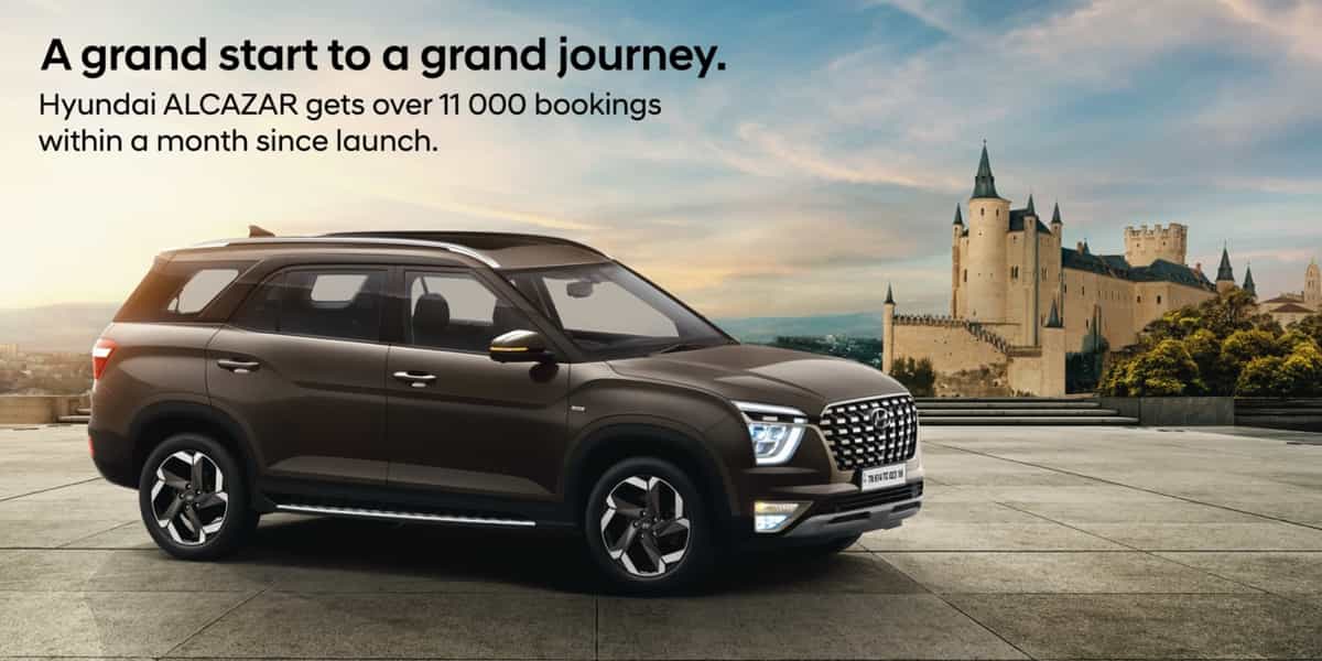Hyundai Alcazar Bookings Cross 11,000 Milestone in a Month Hyundai Alcazar Bookings Cross 11,000 Milestone in a Month