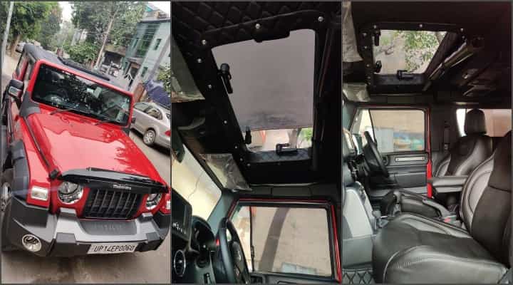 Mahindra Thar Softtop Modified Into Hardtop With Sunroof - Images Mahindra Thar Softtop Modified Into Hardtop With Sunroof - Images